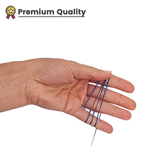 Waxed Thread, Strong Thread for Leather, Upholstery, Shoe, Bag, incl. Needle (Colour: Dark Blue) - color: Dark Blue