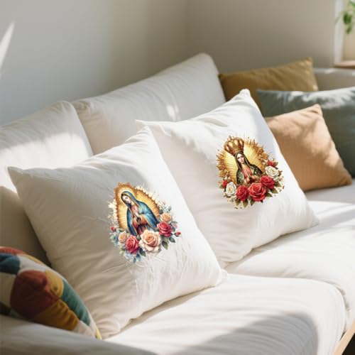 20Pcs Guadalupe Dtf Transfers Ready to Press Virgin Mary Iron on Transfers Watercolor Our Lady of Guadalupe Heat Transfer Vinyl Stickers for Charity Clothing Pillows Bag DIY Crafts - color: Guadalupe