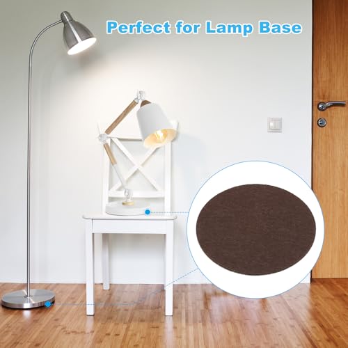 PATIKIL 3.5 Inch Diameter Lamp Base Felt, 20Pack 2mm Thickness Round Soft Adhesive Non-Slip Anti-Scratch Backed Felt for Lamp Furniture DIY Craft, Coffee - color: Coffee, size: 3.5 Inch