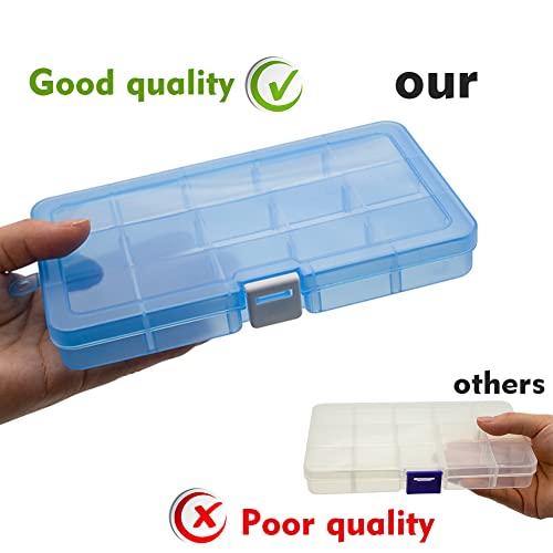 Qualsen Bead Organizer Box with Adjustable Dividers, 15 Girds, 4 Pack - size: 15 Gird-4s