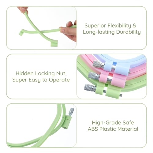 3 Size Square Embroidery Hoop Set Embroidery Hoops, Multi-Color