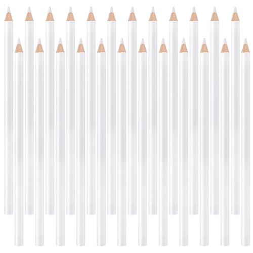 24PCS White Chalk Pencil, Ymapinc 7-inch Fabric Chalk Pencil for Sewing, White Fabric Marker, Water Soluble Tailors Marker, Washable Sewing Markers Pencils for Quilting, Dressmaker DIY Crafts