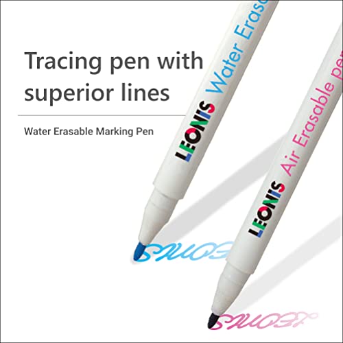 LEONIS Water Erasable Fabric Marking Pen & Disappearing Ink Fabric Marking Pen Set [ 91620 ] - size: 2 Count (Pack of 1)