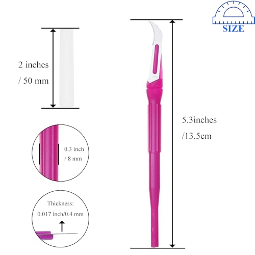 HAHIYO Pink Seam Ripper Ergonomic Grip Thread Stitch Remover Sewing Stitch Cutter Thread Ripper Unpicker Sewing Supply for Crafting Notions Quilting Hem with Cylindrical Handle, 5.3-Inch 2PCs
