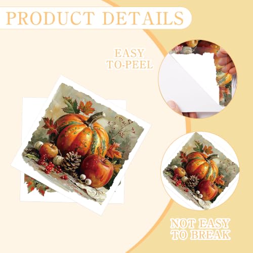 16 Pcs Fall Pumpkin Rub-On Transfers for Furniture & Crafts, 6 x 6 Inch - style: Fall Pumpkin