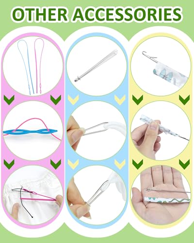 FIVEIZERO Drawstring Threader Tools & Draw Cords for Drawstring Replacement - size: 2 cords