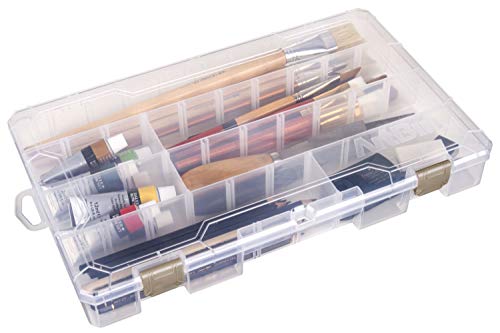 ArtBin Large Solutions Box Clear Art & Craft Organizer with Dividers - Plastic Storage Case for Convenient and Versatile Storage - Ideal for Various Craft Supplies - size: 14.125" x 9", style: 4 Compartments, 20 Dividers