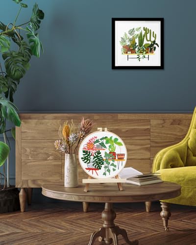 TINDTOP Embroidery Kit for Adult, Embroidery Kit for Beginners - color: Cactus