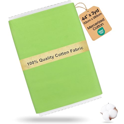 Craftido-19 Options-100% Cotton Fabric by The Yard in Solid Color 44”Wide by 3yd (9 ft) -Medium Weight 5.2 oz-Soft Cotton for Quilting, Sewing, Crafts, Binding, Backing and Lining - Parrot Green - color: Parrot Green