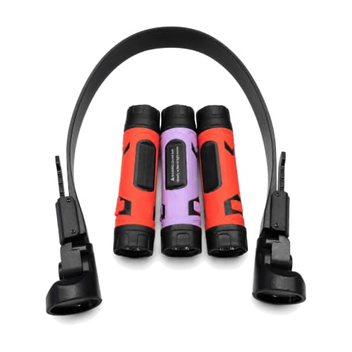 CLAKAP LED Neck Light, 800Lumens Rechargeable Neck Flashlight with Magnetic Base, 365NM Plus Light with 2 Small Flashlights, Neck Work Lamp for Repairing Mechanics Reading (Lavender Purple) - color: lavender purple