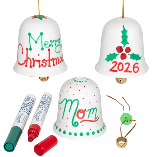 READY 2 LEARN Christmas Crafts, Design Your Own Porcelain Bells
