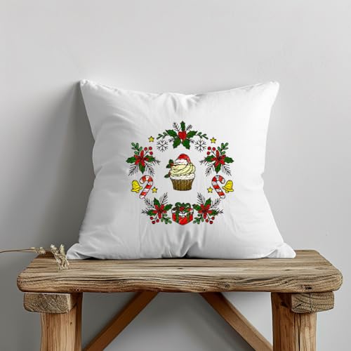GLOBLELAND 4 Sheets Christmas Wreath Water Soluble Embroidery Pattern - color: Christmas Wreath