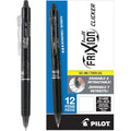 PILOT FriXion Clicker Erasable Gel Ink Pens, Fine Point 0.7mm, Black, 12Pk