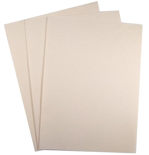 KCS 3 pc of 12" x 18"(30cmx45cm) 16 Count Cotton Aida Cloth Cross Stitch Fabric (Ecru,16CT) - color: Ecru, size: 16CT