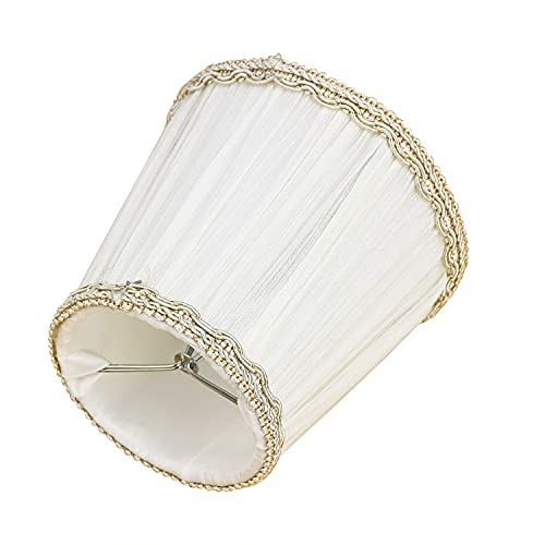 Fuloon Small Lamp Shades Clip on Bulb, Modern European Style Mini Lamp Shades for Chandelier, French Country White Chandelier Lampshades, 3.5x4.3x4.9 in, 6 Pack (Chiffon White) - color: Chiffon White, size: 6 Pack