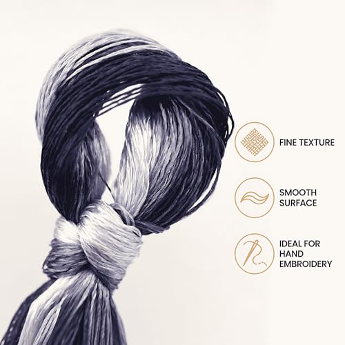 Natural 100% Silk Thread, Handmade Embroidery Thread Silk Floss 8 Colors 110m Each (87) - color: 87