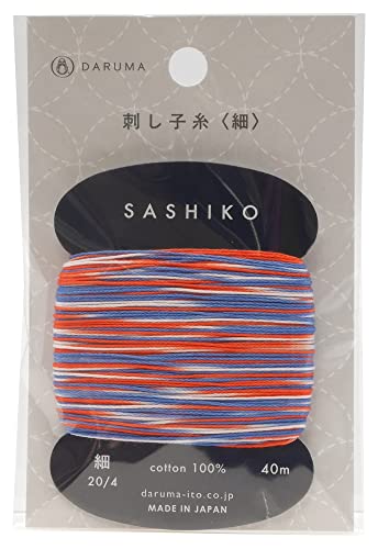 Yokota Daruma Sashiko Thread Single and Variegated Color (Goldfish scooping, Thin 40M Card) - color: Goldfish scooping