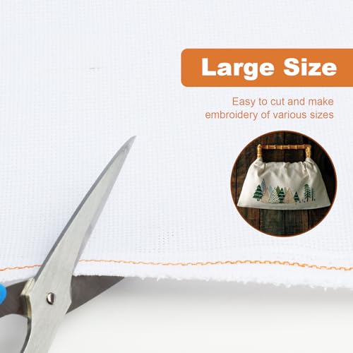 Eunice Cross Stitch Aida Fabric for Home DIY (White, 14CT 59 X 39 Inch(1 PCS))