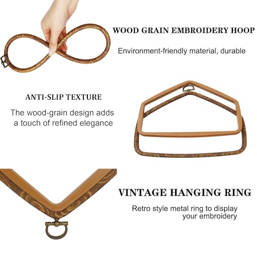 Decorative Embroidery Hoop - 3 House Pieces 7.3*5.7 inch Cross Stitch Hoops Set, Resin Embroidery Frame for Display Sewing Craft Hanging Ornament - style: House-7.3*5.7inch-3pcs