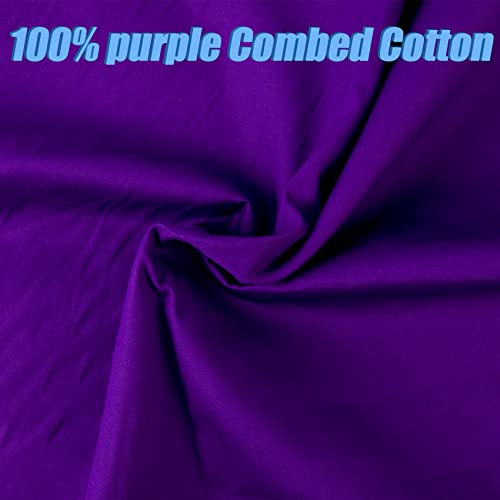 5 Yard Purple Cotton Fabric,Natural Cotton Poplin Fabric by The Yard, 59 Inches Wide 100% Cotton Fabric,Soft Embroidery Muslin Quilting Material for Sewing Material Apparel Cloth - color: Purple, size: 5 Yards