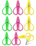 Mixweer 9 Pcs Mini Scissors for Travel Sewing Embroidery, 3 Colors - color: Pink, Green, Yellow