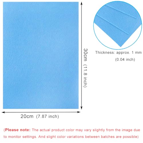 10 Light Blue Felt Fabric Sheets,7.87 x 11.8 inch (20 x 30cm) A4 Stiff Felt Squares 1 mm Thick, Great for DIY Craft, Sewing Projects, Nonwoven Patchwork, Decoration - color: Light Blue