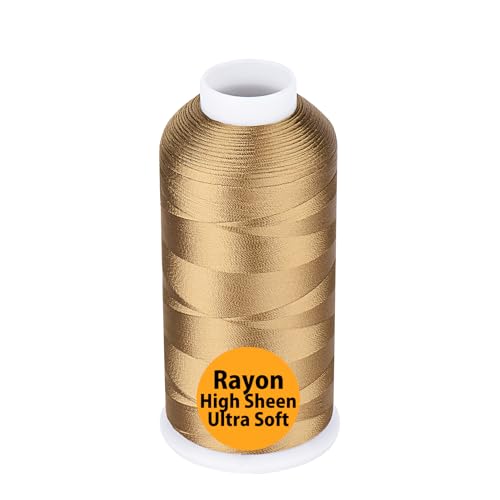 Simthread Rayon Embroidery Thread 5500 Yards, 40wt 100% Rayon Viscose for Commercial and Domestic Machines - Caramel 1057 - color: Caramel1057