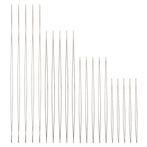 Craftdady 8Pcs Big Eye Beading Needles 4 Sizes Stainless Steel Collapsible Embroidery Sewing Needles for Jewelry Making - color: Stainless Steel Color, 4 Sizes