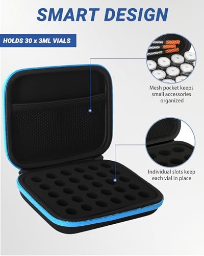 30 Slots 3ml Peptide Case, Vial Holder, Peptide Storage Case for Fridge and Travel, Fits 1ml 2ml 3ml Standard Vials, Diabetic Supplies (Case Only) - size: 30 Slots