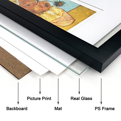 5x7 Black Picture Frame Set of 3 for Pictures 4x6 with Mat or 5x7 Without Mat, Wall or Tabletop Gallery Photo Frames with Real Glass - color: Black, size: 5x7(set of 3)
