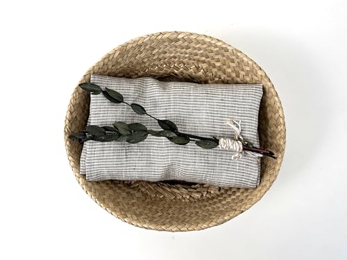 100% Linen Fabric – Lightweight Prewashed – Horizontal Stripe Patterns – Precut Style – Soft & Breathable – 52” Width – by The Linen Lab (Green & Beige 6377, 1 Yard pre Cut) - color: Green & Beige 6377, size: 1 yard pre cut