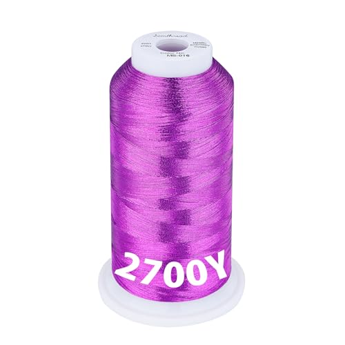 Simthread 2700 Yards Metallic Embroidery Machine Thread - Rose Purple MS-016, 40wt High-Sheen King Spool, Smooth Running & Break Resistant for Commercial & Home Embroidery Machines - color: Rose Purple MS-016