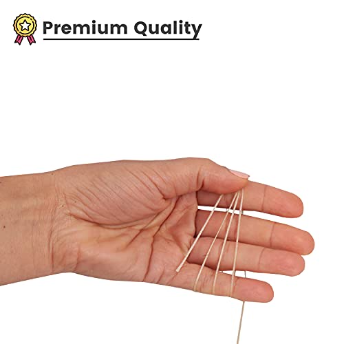 Waxed Thread, Strong Thread for Leather, Upholstery, Shoe, Bag, incl. Needle (Colour: Beige) - color: Beige