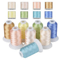 Simthread Pastel Embroidery Thread Set, 8 Brother Color Shades, 40WT Polyester Machine Embroidery Thread, 550 Yards Each Spool for Brother Babylock Janome Singer and Other Embroidery Machines - color: 550YPastelBrother