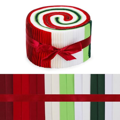 ZMAAGG Jelly Roll Fabric, 40PCS Christmas 8 Random Colors Quilting Fabric - color: Multicolor-4