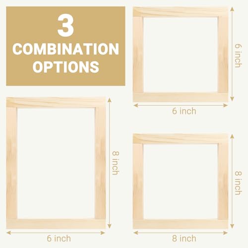 2 Sets Needlepoint Stretcher Bars for Needlework with 40 Tacks, 2 Sizes 8 Pcs Wooden Canvas Stretcher Bars Needlepoint Frame Set Art Supplies for Needlework Embroidery, Embroidery Enthusiasts's Gifts - size: 15cm/20cm*4