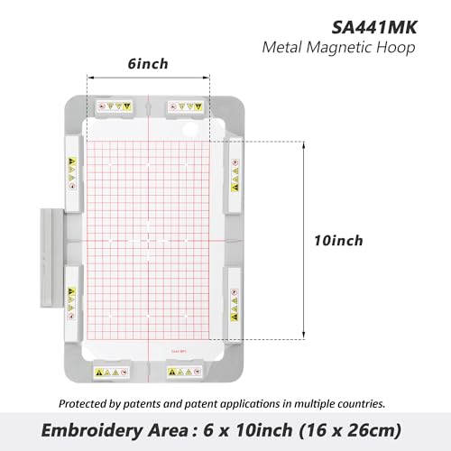 Sew Tech Magnetic Embroidery Hoop for Brother, 6x10in 160x260mm Bar SA441 - size: 6"x10" - SA441MK