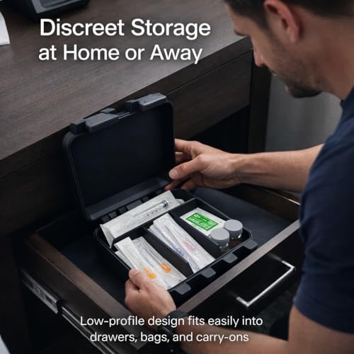 2-Slot HRT TRT Storage Case for 10ml Vials – Holds Syringes, Needles & Alcohol Wipes – Compact Travel Organizer for Hormone Therapy or Wellness Kits