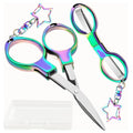 Mini Folding Scissors: Rainbow Stainless Steel Travel Scissors