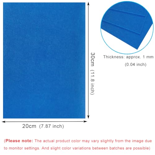 10 Blue Felt Fabric Sheets,7.87 x 11.8 inch (20 x 30cm) A4 Stiff Felt Squares 1 mm Thick, Great for DIY Craft, Sewing Projects, Nonwoven Patchwork, Decoration - color: Blue