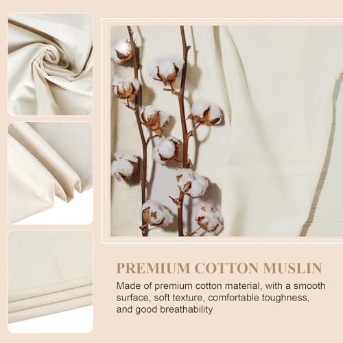 100% Cotton Muslin Fabric, 63 Inch X 2 Yards Unbleached Fabric by The Yard - color: Natural Unbleached, size: 2 Yards