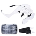 YOCTOSUN Head Magnifying Visor with 4 LED Lights and 5 Detachable Lenses 1X, 1.5X, 2X, 2.5X 3.5X - Hands-Free Headband Magnifier Glass for Jewelry, Arts, Crafts and Close Work - style: Head Magnifier with 4 LED Lights