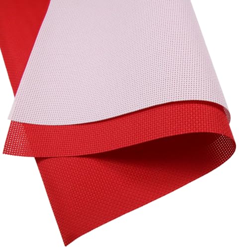 KCS 2 pc of 15" x 18"(38cmx45cm) 11 Count Cross Stitch Cotton Aida Cloth Needlework Fabric Box (Pink+Red, 11CT) - color: Pink+red, size: 11CT