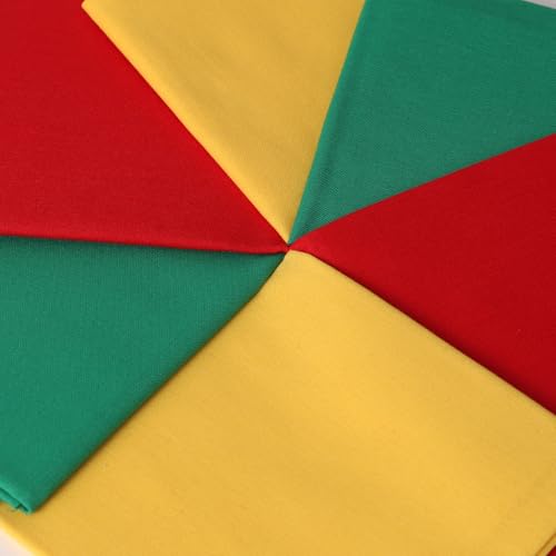 6 Pcs 18 x 21 Inches Cotton Fabric Precut Quilting Fabric Bundles Solid Colors Quilt Material for DIY Craft Sewing Embroidery (Green Yellow Red) - color: Green Yellow Red