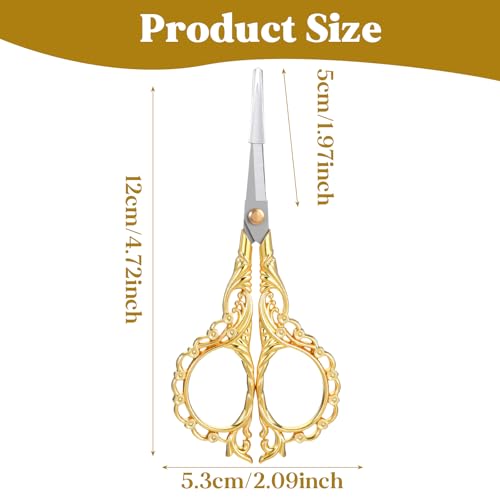 Mabor Stainless Steel Small Embroidery Scissors, Gold Needlepoint Scissors