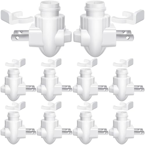 Tuanse 10 Sets Plug in Night Light Base with Shade Mount Clip, White - color: White