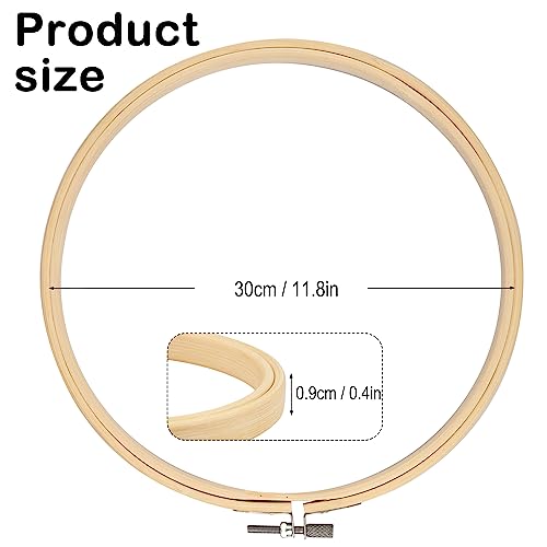 18 PCS Bamboo Embroidery Hoops Set, 12 Inch Adjustable Cross Stitch Rings in Bulk for Needlework, Sewing and Crafts, with Easy Loosen Tighten Mechanism, Ideal for Gifting and Decorating, by GNIEMCKIN. - size: 18 PCS 12 Inch