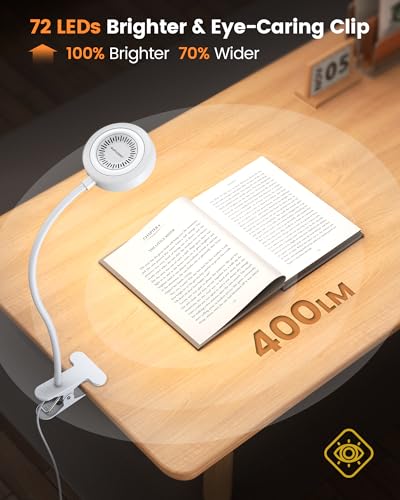 Glocusent 72 LED Desk Lamp for Dorm,Amber Night Light with Remote Control - color: White with Remote