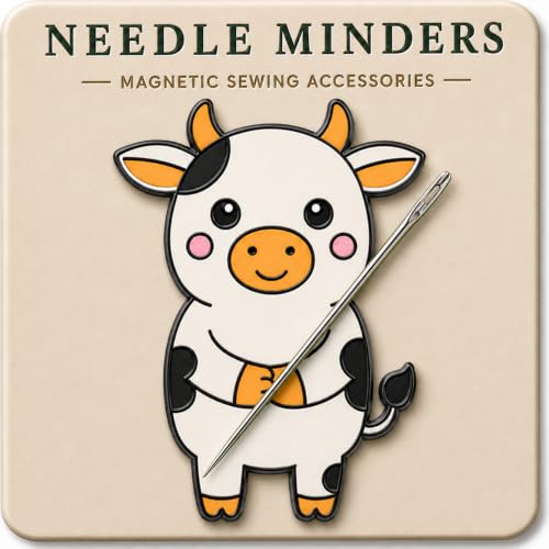 Kraftex Magnetic Needle Minder. Needleminder for Embroidery & Sewing. Cute Needlepoint Accessories. Magnetic Needle Holder for Cross Stitch. Cute Magnet Pin Gift - color: Cow