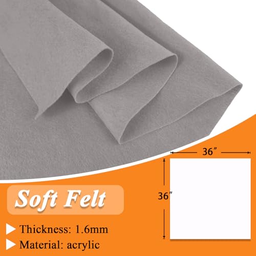 IONTACH 36" X 36" Grey Soft Felt Fabric 1.6mm Thick - color: Grey, size: Soft - 36" X 36"